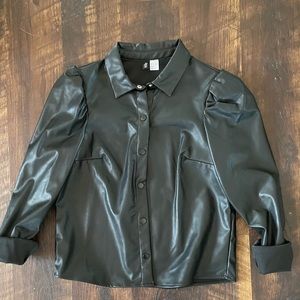 NWOT Vegan leather top S